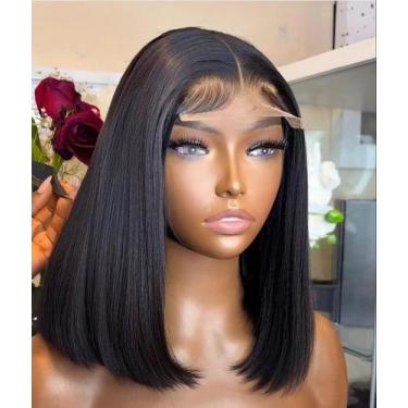 Imagem de Peruca FFEGG Bob 30cm 180% Densidade 100% Cabelo Humano Mulheres Negra