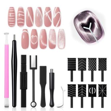 Imagem de Conjunto de esmaltes modelones Cat Eye Magnetic 15 unidades com ferram