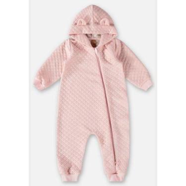 Imagem de Macacão Texturizado para Bebê Menina Up Baby, Rosa, 3