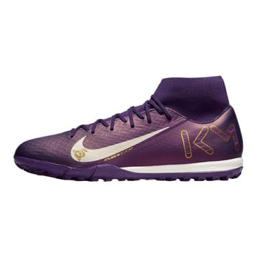 Imagem de Nike Mercurial Superfly 10 Academy Kylian Mbappe TF Tênis de futebol de cano alto (FQ8333-500, roxo grande/marfim claro), Roxo grande/marfim pálido, 4
