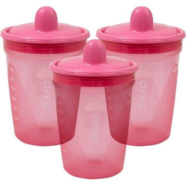 Imagem de KIT 3 COPOS DE TRANSICAO ROSA BRASBABY