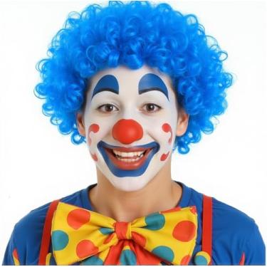 Imagem de Pacote com 2 perucas afro engraçadas de palhaço encaracolado, perucas arco-íris, peruca colorida de palhaço, peruca afro louca, tema discoteca dos anos 70, 80, para jovens e adultos, mulheres, homens