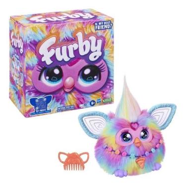 Imagem de Furby Roxo Pelúcia Tie Dye Interativa Luzes E Sons Em Português Hasbro