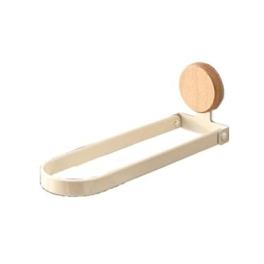 Imagem de Toalheiro de banheiro de aço inoxidável à prova de ferrugem, sem necessidade de perfuração, suporte de toalha de parede para economizar espaço, branco, M
