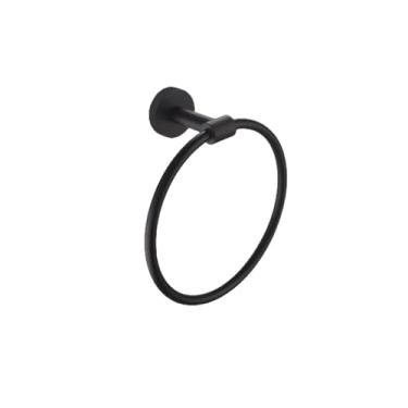 Imagem de Suporte para toalhas de banho com pingente serrilhado preto fosco, porta-toalhas, suporte para papel toalha, gancho para roupão, escova de banheiro, anel para toalhas B