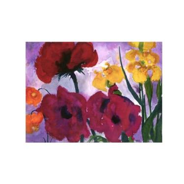 Imagem de Flores Pintura em tela Famosa Pintura Reprodução-Quadros para sala de estar-Flores roxas-Pôster e impressões 50x70cm Sem Moldura