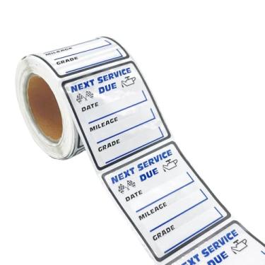 Imagem de Adesivo de troca de óleo, 250 peças 5 × 5 cm adesivos transparentes para janela de mudança de óleo para para-brisas de veículos, sem resíduo, próximo serviço, etiquetas adesivas para manutenção de