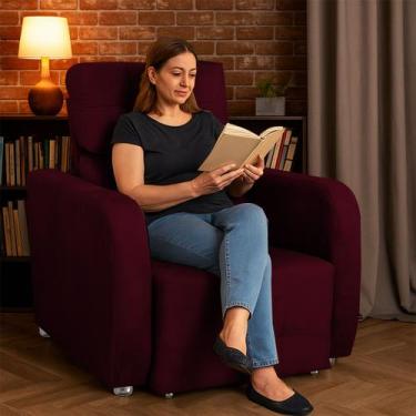 Imagem de Poltrona Reclinavel Sala De Estar Safira Amamentação - Silverio Decor,