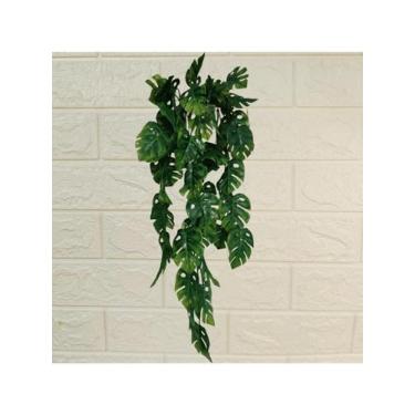 Imagem de Planta Caída Prateleira Pendente Costela de Adão Artificial C/ Vaso Es