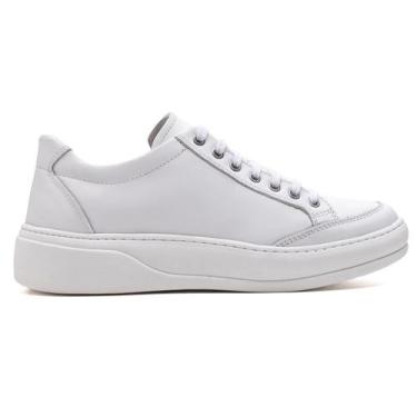Imagem de Tênis Casual Masculino Ultra Comfort em Couro Branco - RANSTER COMFORT