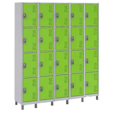 Imagem de Armário Locker De Aço 20 Portas Para Vestiário - W3, VERDE