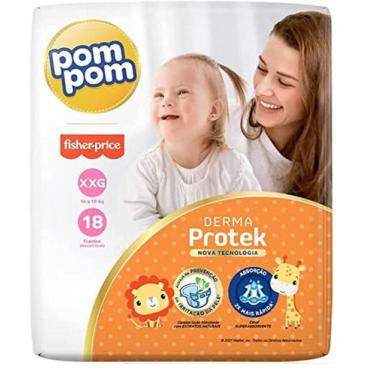 Imagem de Fralda Pompom Derma Protek Tam XXG - 18 fraldas - OFERTA