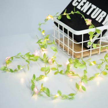 Imagem de Vine Lights Vigdur Tiny Leaf Ivy com 48 luzes de flor de cerejeira