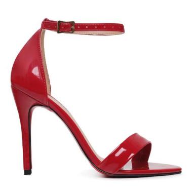 Imagem de Sandália Vitória Lugo Gisele Bico R Salto Fino 10cm, Vermelho, 37