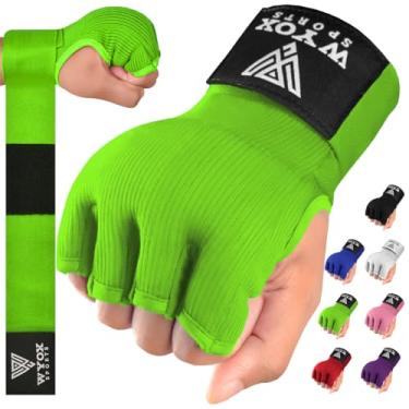 Imagem de Luvas Internas de Boxe WYOX com Gel para Homens e Mulheres, Tiras de Pulso Rápidas de 80cm, Bandagens Acolchoadas e Elásticas para Muay Thai, MMA, Kickboxing, (verde, L/XL)