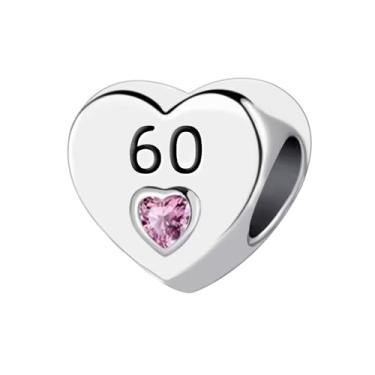 Imagem de JMQJewelry Números 12 13 16 18 21 30 40 50 60 70 Coração Rosa Aniversário Pulseira Compatível com Pandora Charms Bracelet, banhado a cppper, Cobre