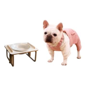 Imagem de Comedouro elevado para cães de mini e pequeno porte (Branco, Unitário)