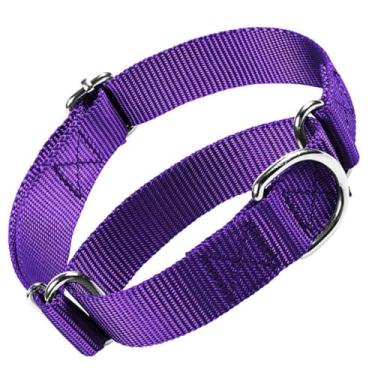 Imagem de Coleira de cachorro roxa martingale para cães médios, coleira de treinamento resistente à prova de fuga ajustável para animais de estimação da raça P M G