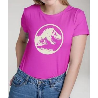Imagem de Camiseta Camisa Adulto Feminina Masculina Algodão Filme Dinossauro Jur