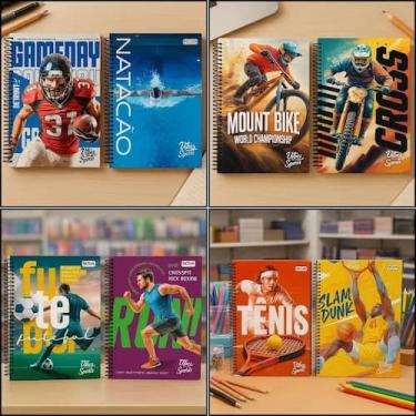 Imagem de Caderno Univ.Espiral 10 Materias Vibes Sports 140Fls Sortidos - Nova