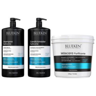 Imagem de Kit Manutenção Purificante Shampoo e Condicionador Blueken 2,5L + Másc