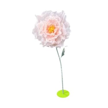 Imagem de oshhni Decoração de cenário artificial do cenário de casamento criativo imenso arranjo floral para festa de cerimônia em casa fora, Laranja