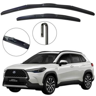 Imagem de Kit Palheta Dianteira Corolla Cross 2021 a 2025 Limpador de Parabrisa de Silicone