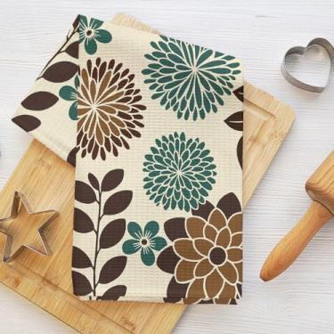 Imagem de Toalhas de cozinha de flores vintage, toalha de mão macia absorvente, panos de prato de waffle para cozinha, banheiro, sala de estar, casa, presentes de inauguração de casa para mulheres mãe tia 1