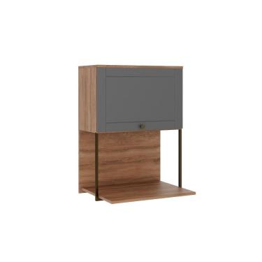 Imagem de Armário Aéreo Milla 1 Porta Nog/cinza Tubo Ouro Velho Carraro