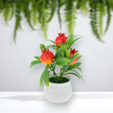 Imagem de Generic 1 plantador de romãs artificiais de plantas artificiais de frutas da sorte plástico vermelho 8 x 8 x 11 cm