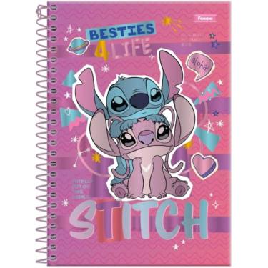 Imagem de Kit de Cadernetas Espirais, Foroni, Capa Dura, Stitch, 1/8, 80 Folhas, Pacote com 4
