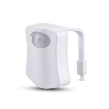 Imagem de Luminária Com Sensor De Presença Para Vaso Sanitário Luz Movimento Privada Criança Led 8 Cores Noturna Banheiro
