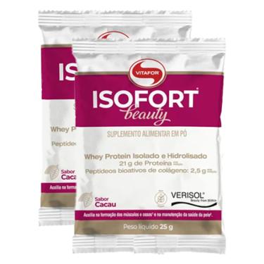 Imagem de Kit 2X: Isofort Beauty Whey Protein Cacau Vitafor 25g