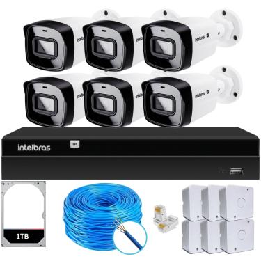 Imagem de Kit CFTV Intelbras NVD 1408P 6 Câmeras IP e HD 1TB