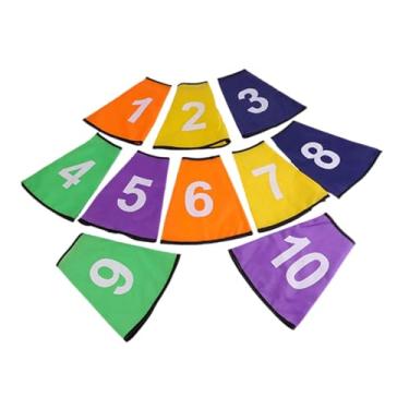 Imagem de UGPLM Conjunto de 10 numeradas para cones, fáceis de instalar, com números de 1 a 10. multifuncionais para cones de futebol, basquete e jogos