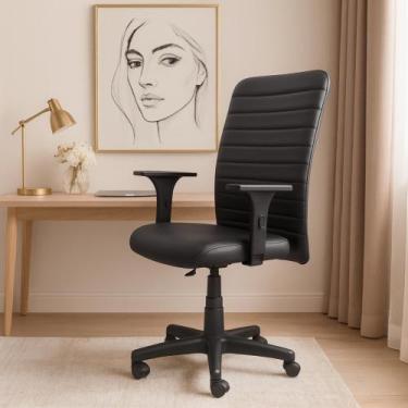 Imagem de Cadeira Presidente Magnum Ergonômica Preta Com Rodinha NR17 Office Esc