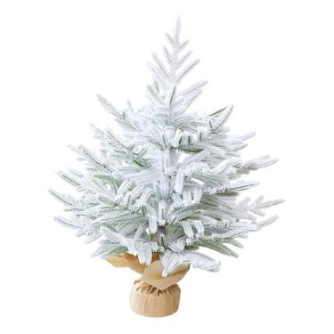 Imagem de Esquirla Mini árvore de Natal com galhos densos, decoração natalina realista, pequena árvore de mesa para cafés, lojas, casas e shoppings, Flocos de Neve