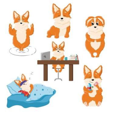 Imagem de Conjunto de Adesivos de Animais para Quarto e Cadernos Decoração Infantil Fofa e Colorida 40x40cm