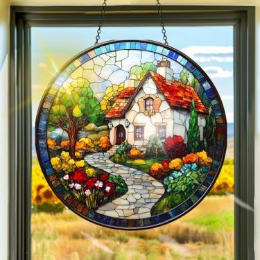 Imagem de Acrílico colorido, apanhadores de sol, decoração de janela pendurada, arte de parede de arco-íris, para sala de estar, quarto, varanda, interior e exterior, jardim, enfeites de Natal, decoração 19 x