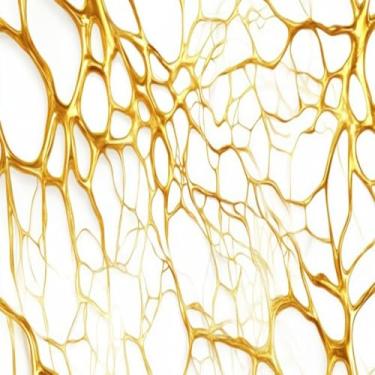 Imagem de Quadro Decorativo Neural Network Pattern com Ramos Dourados Design Moderno para Sala e Escritório 30x30cm