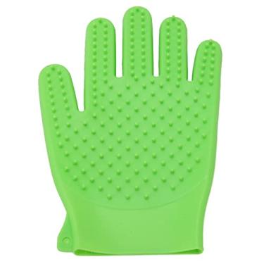 Imagem de aqxreight Luva de Limpeza de Animais de Silicone para Gatos Bathing Bathing e Remoção de Cabelo de Doubres Lada Verde Cleante Verde (Verde claro)