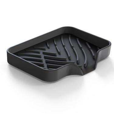 Imagem de Saboneteiras de banheiro com bico de drenagem - organizador de pia de banheiro e cozinha, suporte de esponja, bandeja de pratos, perfeito para dispensador, depurador, garrafa, copo na pia ou balcão