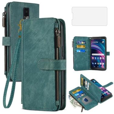 Imagem de Asuwish Capa de telefone para Tracfone BLU View 3 B140DL capa carteira e protetor de tela de vidro temperado couro flip porta-cartão de crédito suporte cordão fólio celular acessórios Blue View3 140DL