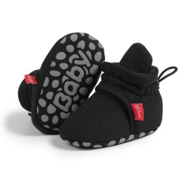 Imagem de Botas aconchegantes para bebês meninos e meninas recém-nascidos botas de lã quentes de inverno antiderrapante, A3/Preto, 12-18 Months Toddler