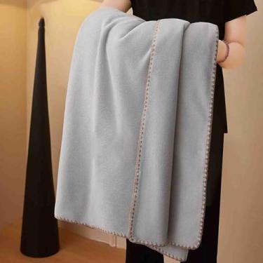 Imagem de JUSHZ Cobertor de lã cobertor ponderado cobertores e mantas fofas mulheres homens para cama adulto casal solteiro para sofá inverno xaile grosso e quente para dormitórios (cinza, 150 x 200 cm)
