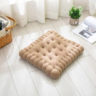 Imagem de Almofada macia para cadeira de sofá, almofada quadrada preenchida com manteiga em forma de biscoito, almofada de chão grosso, almofada de cintura para cadeira de café, travesseiros para quartos de