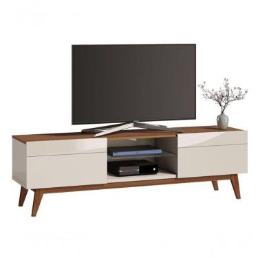 Imagem de Rack Classic 2g 1.8 Off White Com Freijó - Imcal Móveis