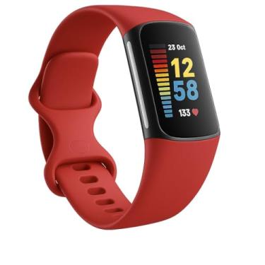 Imagem de PANDA BOBO Pulseiras de substituição para Fitbit Charge 5 e Charge 6 – Pulseiras esportivas de silicone macio para homens e mulheres – tamanhos pequenos e grandes – várias cores (vermelho, pequeno)