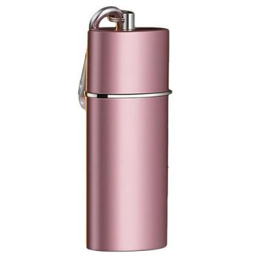 Imagem de Chaveiro de cinzeiro portátil de 3 cores - Cinzeiro de viagem à prova de cheiro de metal à prova de fogo para atividades ao ar livre, carro, acampamento | Estojo de cigarro de bolso com tampa (à prova