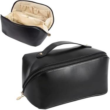 Imagem de Bolsa Necessarie para Cosméticos, com Divisórias, Ideal para Maquiagem e Uso Diário TIKTOK (PRETO)